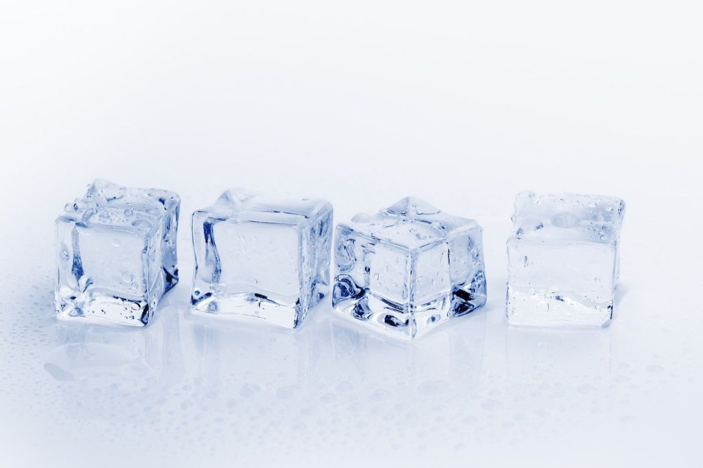 ice cubes, ice, water